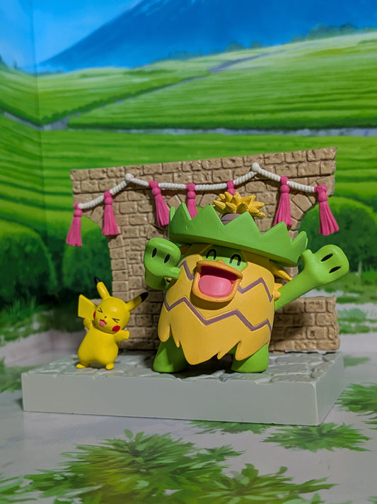 Re-Ment Pokémon Town 2 Festival Street Corner - Pikachu & Ludicolo (~10cm)