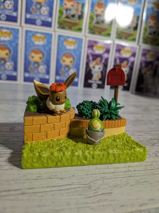 Re-Ment Pokémon - Évoli / Eevee & Rozbouton / Budew - Pokémon Garden