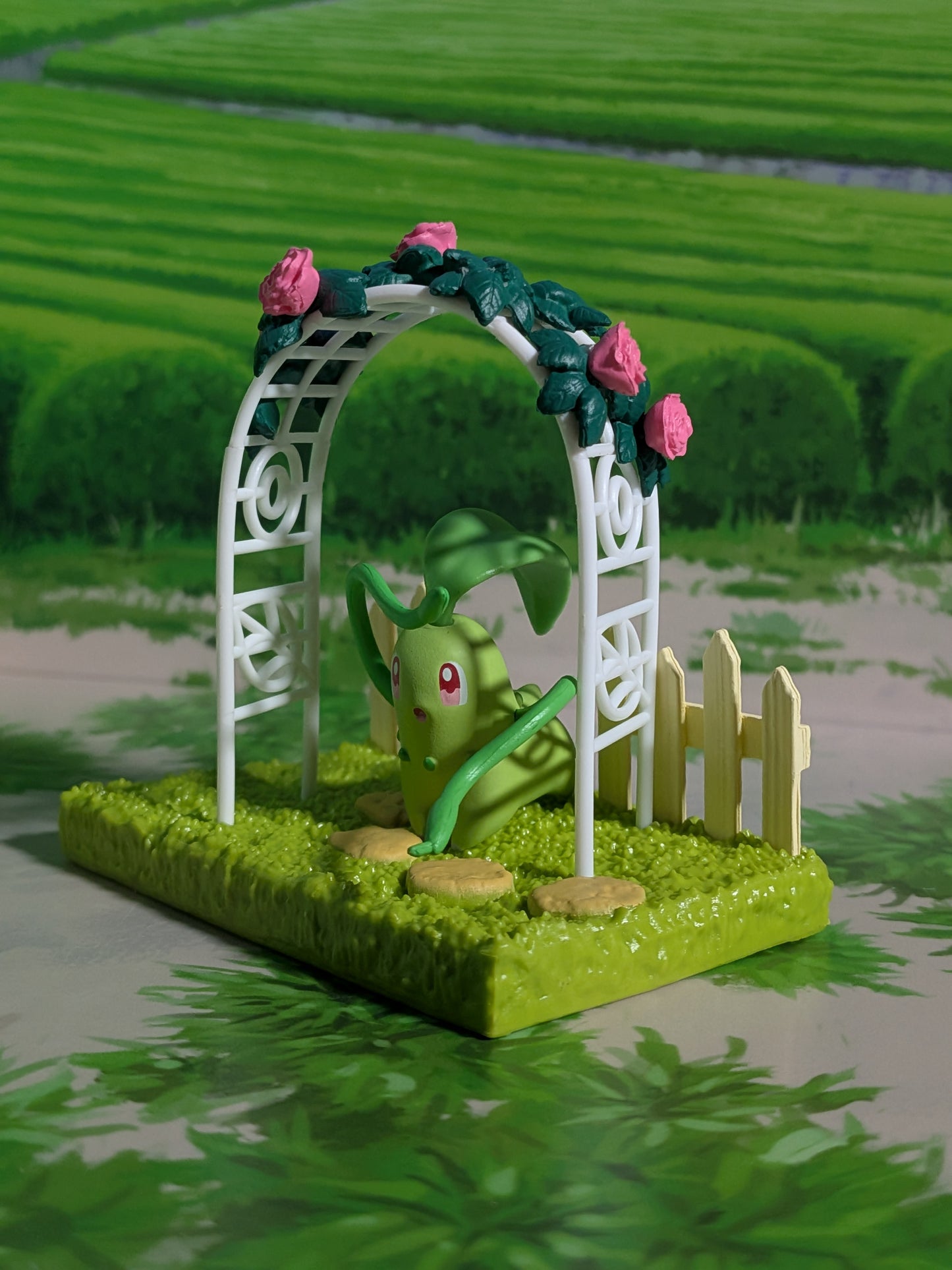 Re-Ment Pokémon - Germignon / Chikorita - Pokémon Garden (Lire description)