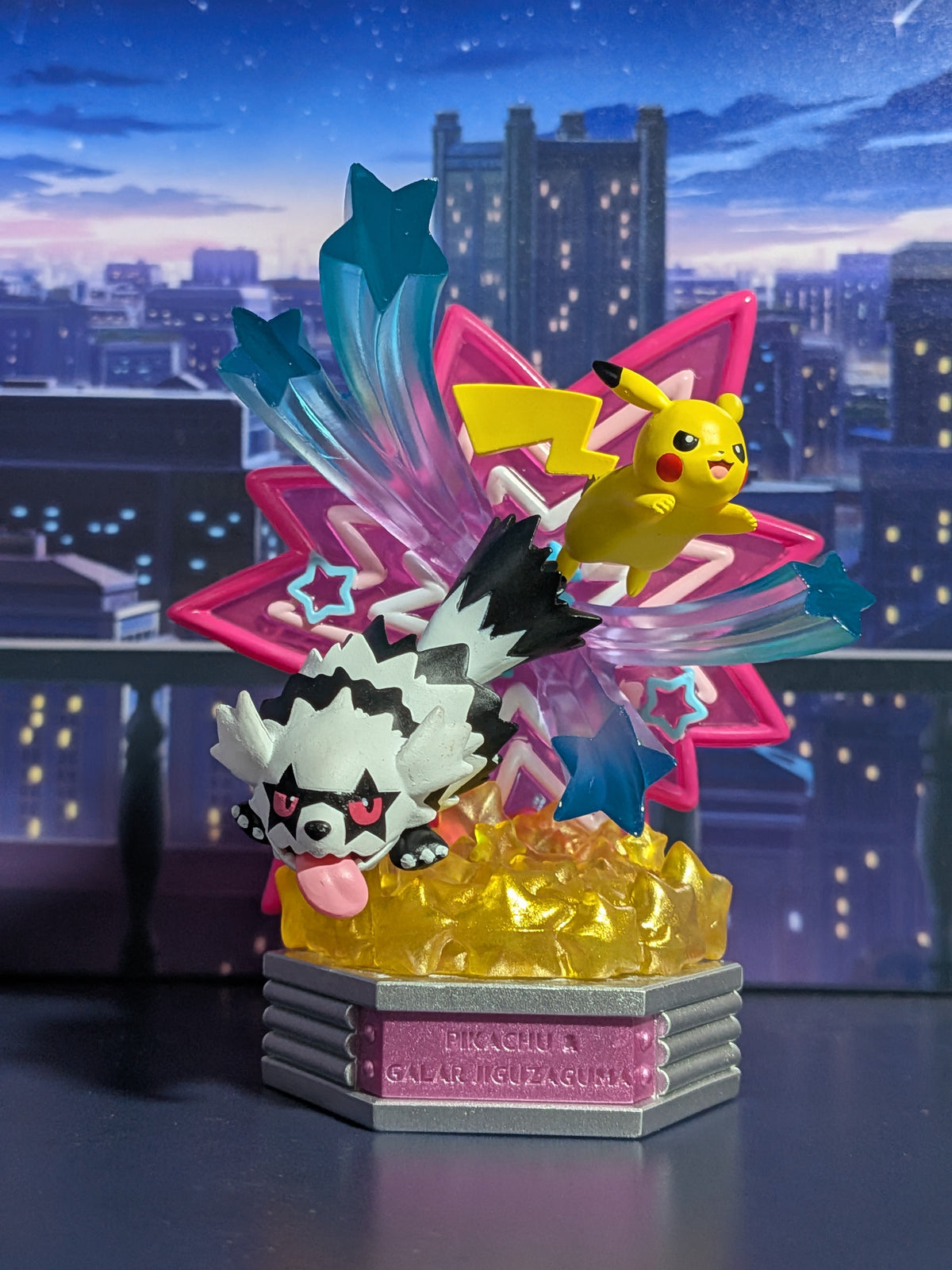 Re-Ment Pokémon - Pikachu & Zigzaton de Galar / Galarian Zigzagoon - Neon Party