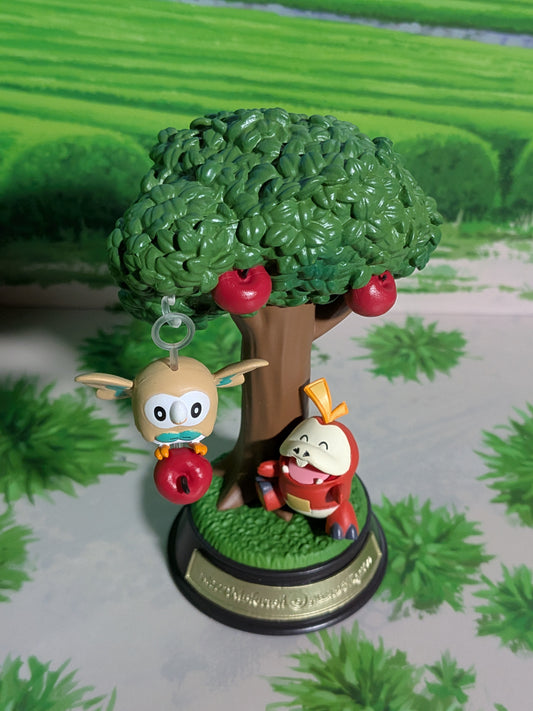 Re-Ment Pokémon Swing Vignette Collection Vol.3 - Brindibou & Chochodile | Rowlet & Fuecoco (~10cm)