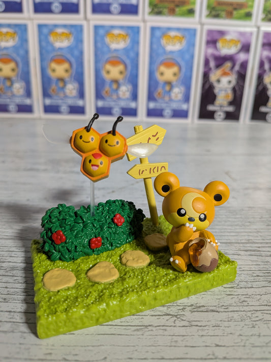 Re-Ment Pokémon - Teddiursa & Apitrini / Combee - Pokémon Garden