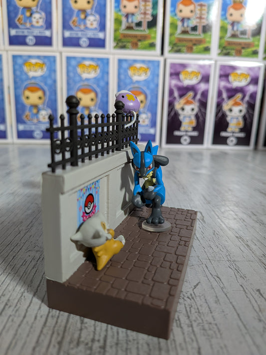 Re-Ment Pokémon Town 2 Festival Street Corner - Lucario & Osselait (~10cm)