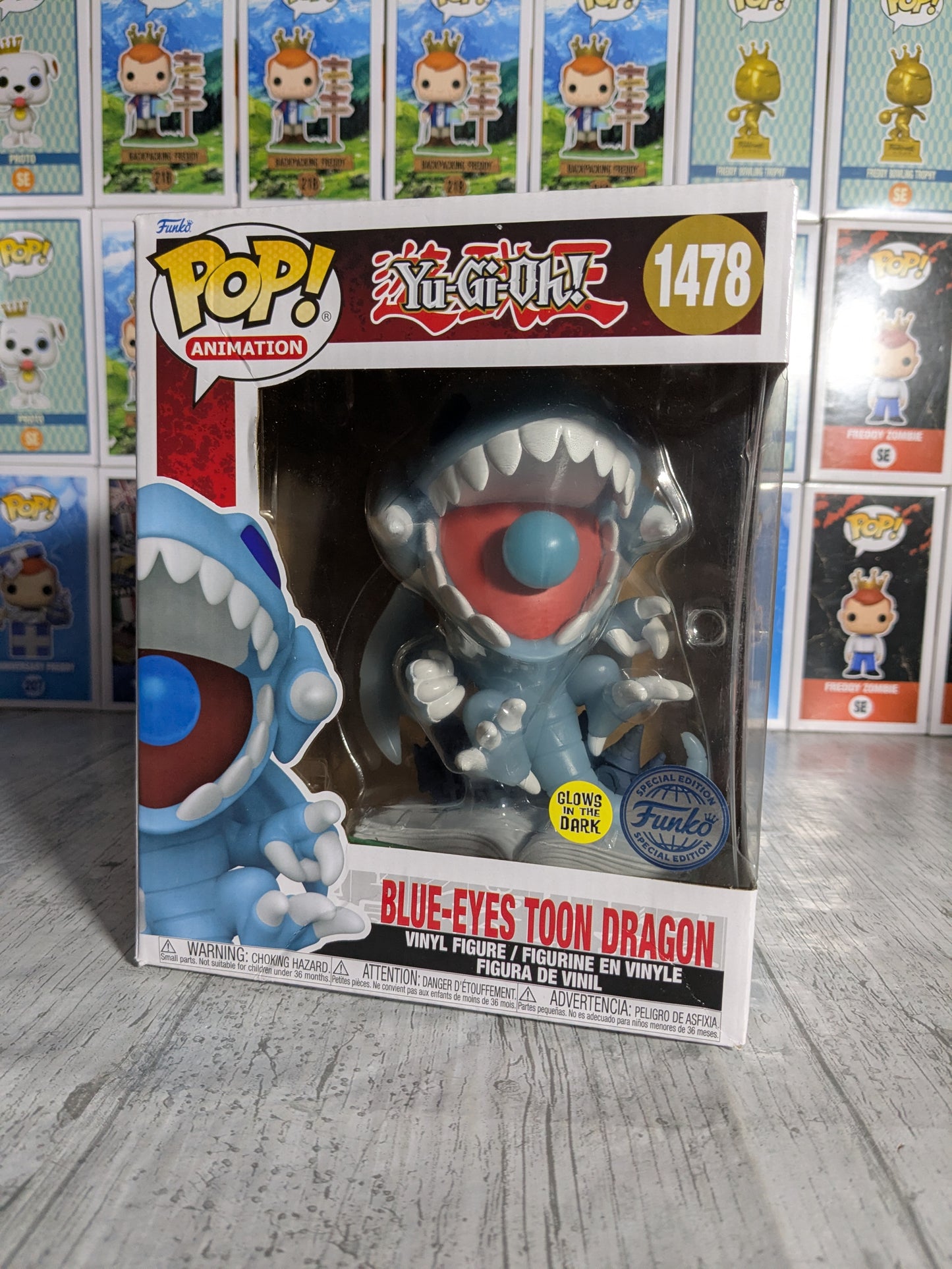 Funko pop 1478 : Blue-Eyes Toon Dragon (Glow/Damaged Box/Opened)