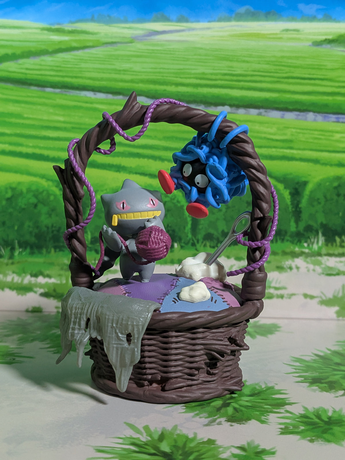 Re-Ment Pokémon Sweet Crafts Collection - Saquedeneu & Branette / Tangela & Banette (~10 cm)