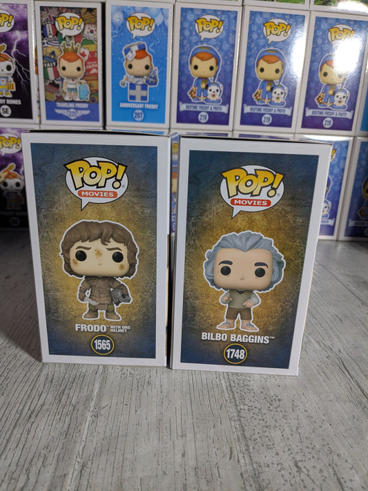 Funko pop The Lord of the Rings - Frodo with Orc Helmet & Bilbo Baggins