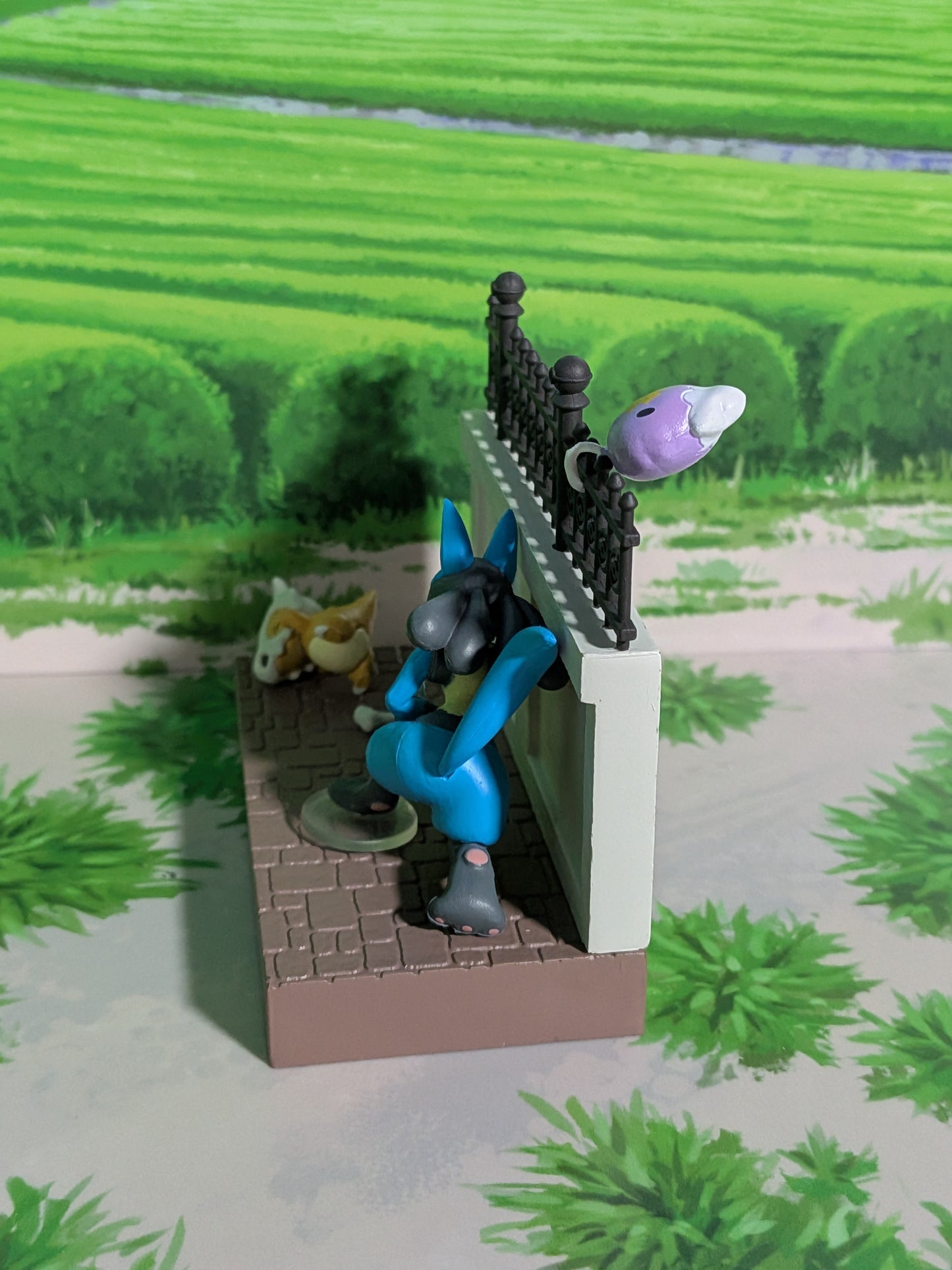 Re-Ment Pokémon Town 2 Festival Street Corner - Lucario & Osselait (~10cm)