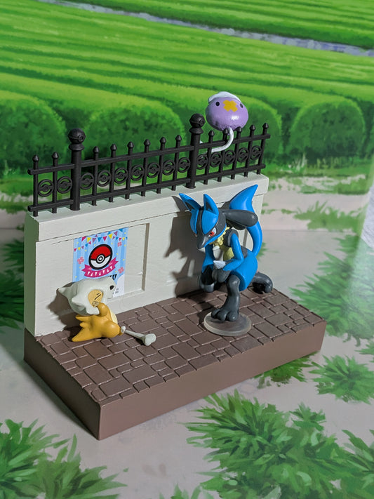 Re-Ment Pokémon Town 2 Festival Street Corner - Lucario & Osselait (~10cm)