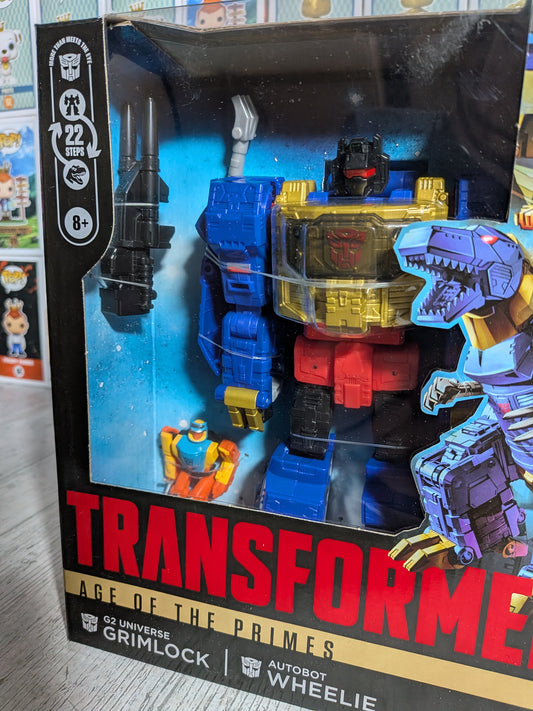 Transformers Age of the Primes - Leader Class : G2 Universe Grimlock & Autobot Wheelie