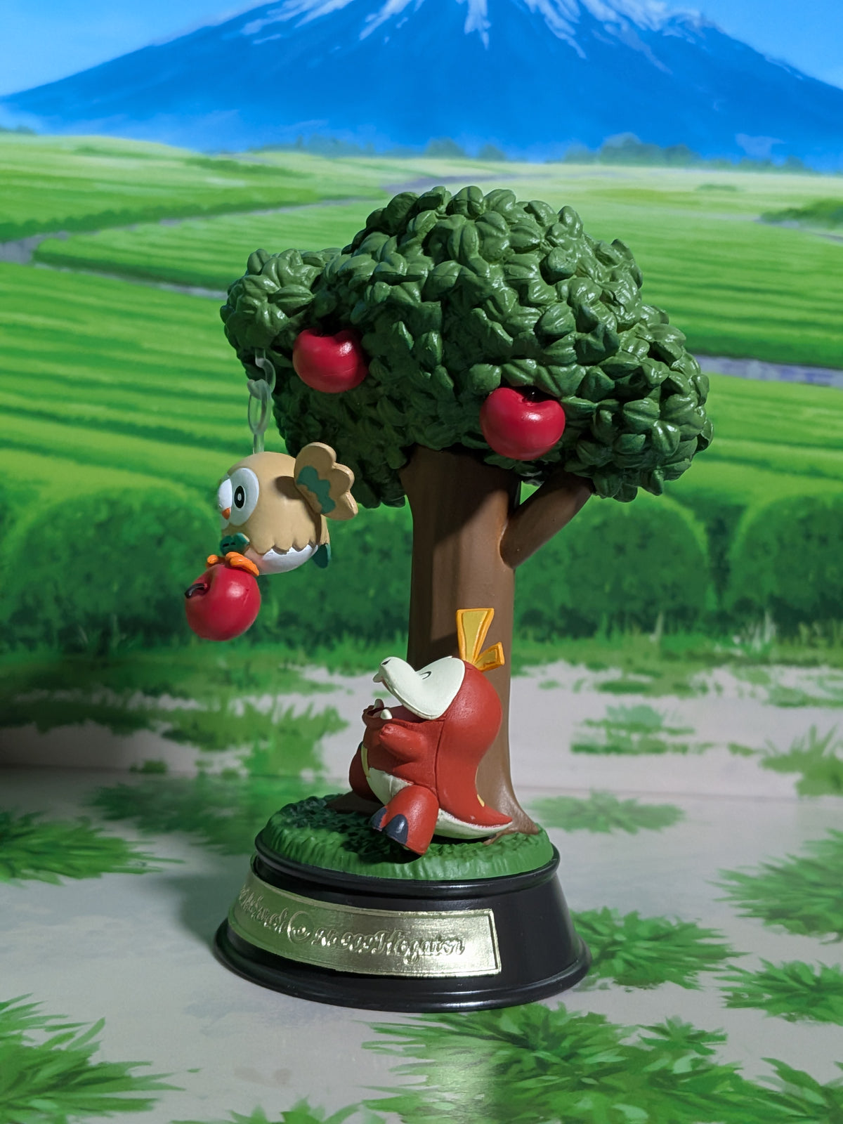 Re-Ment Pokémon Swing Vignette Collection Vol.3 - Brindibou & Chochodile | Rowlet & Fuecoco (~10cm)