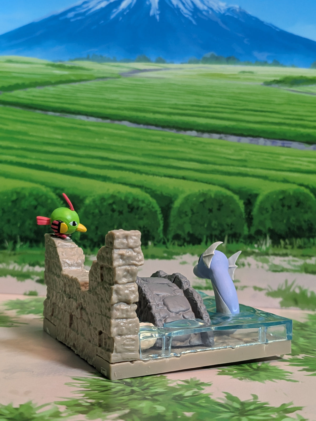 Re-Ment Pokémon: Diorama Collection - Ancient Castle Ruins - Minidraco & Natu | Dratini & Natu | Miniryu & Neiti (~10cm)