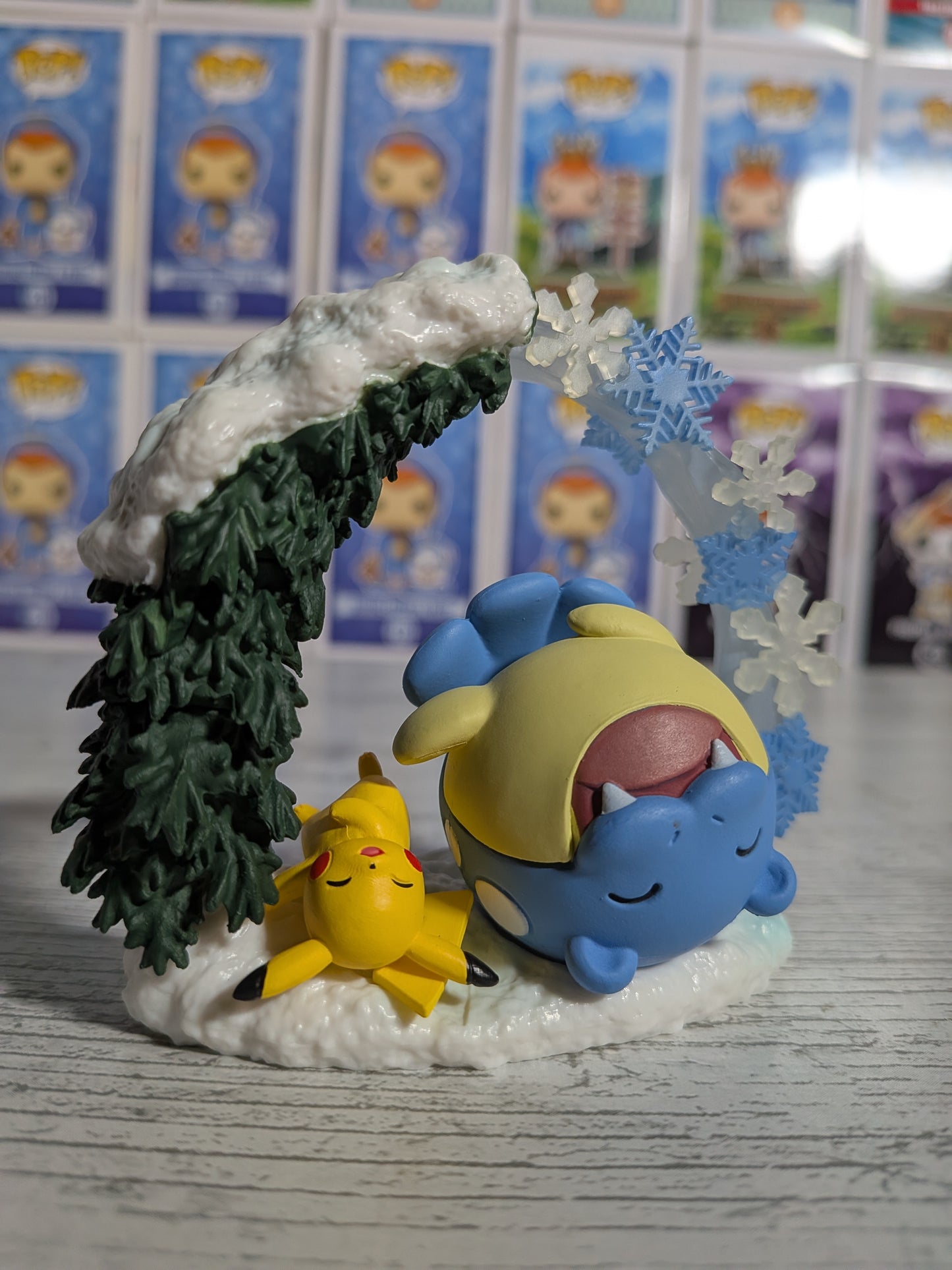 Re-Ment Pokémon - Pikachu & Obalie / Spheal - Circular Diorama (Lire description)