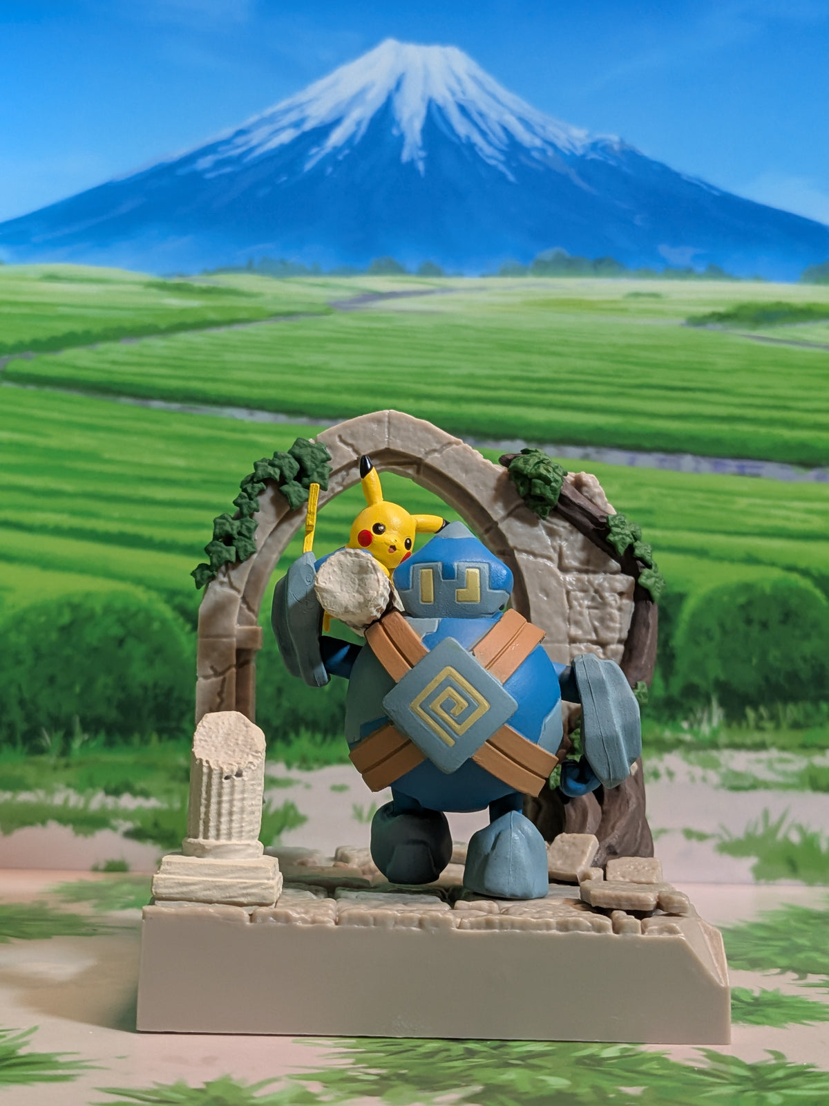 Re-Ment Pokémon: Diorama Collection - Ancient Castle Ruins - Pikachu & Gringolem | Pikachu & Golett (~10cm)
