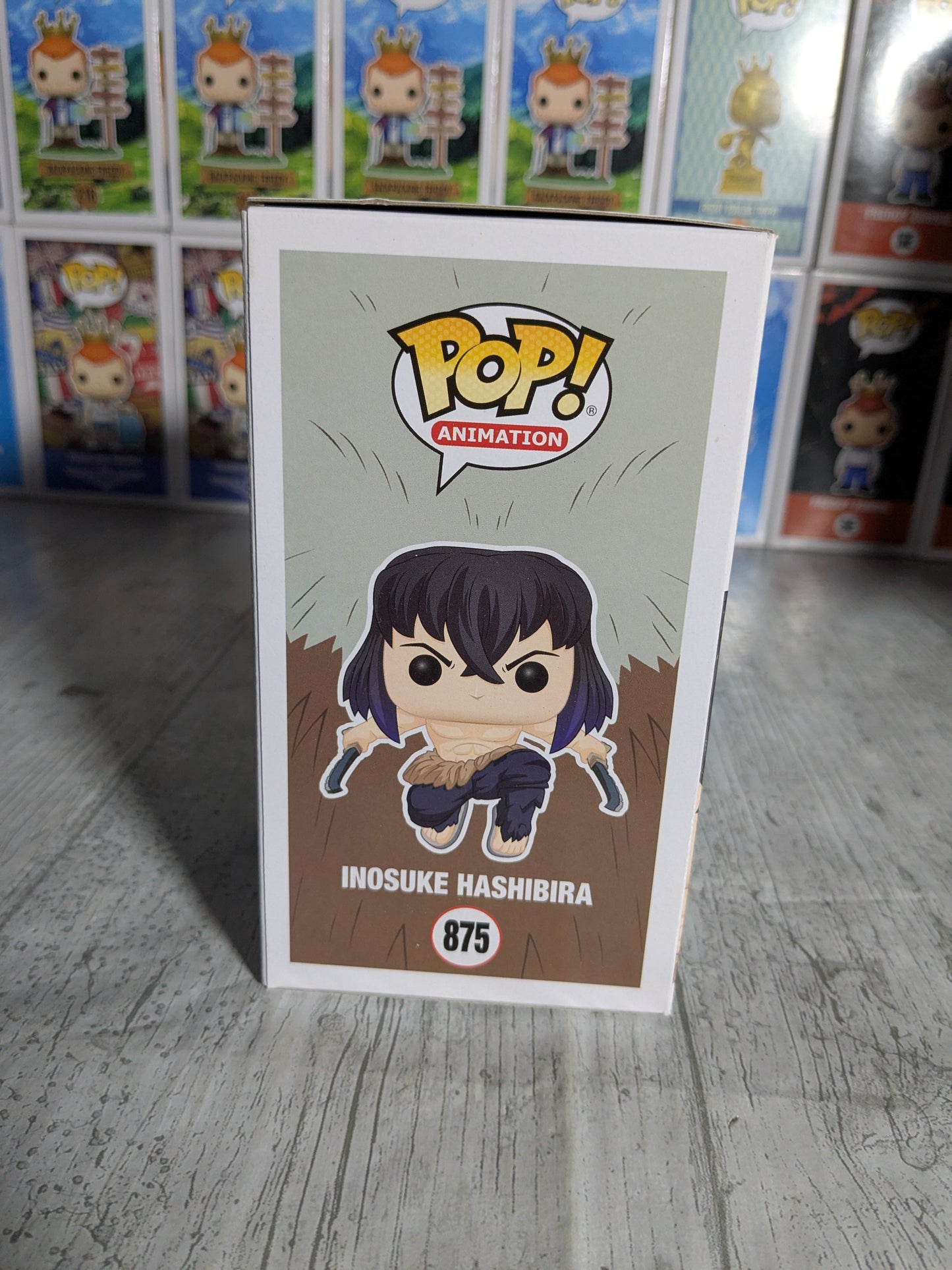 Funko pop 875 : Inosuke Hashibira (Flocked Chase/Damaged Box)