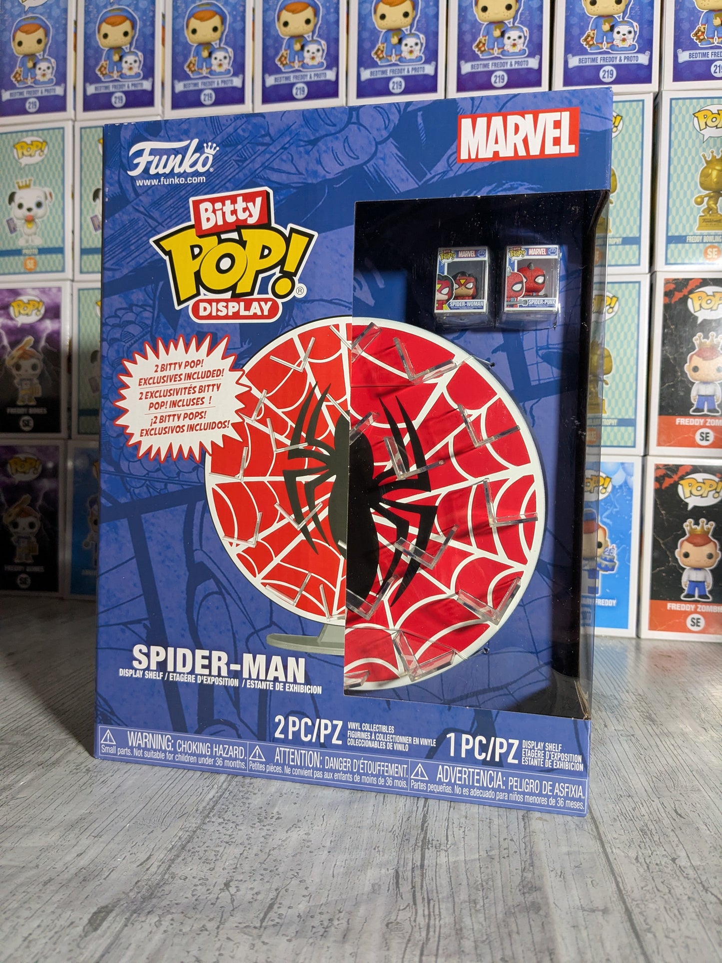 Funko Bitty Pop display - Spider-Man