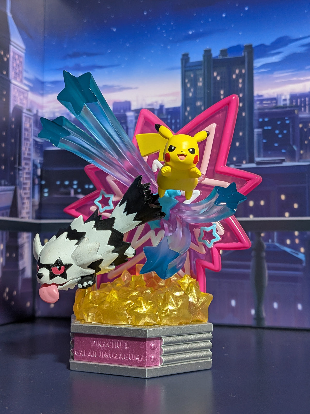 Re-Ment Pokémon - Pikachu & Zigzaton de Galar / Galarian Zigzagoon - Neon Party