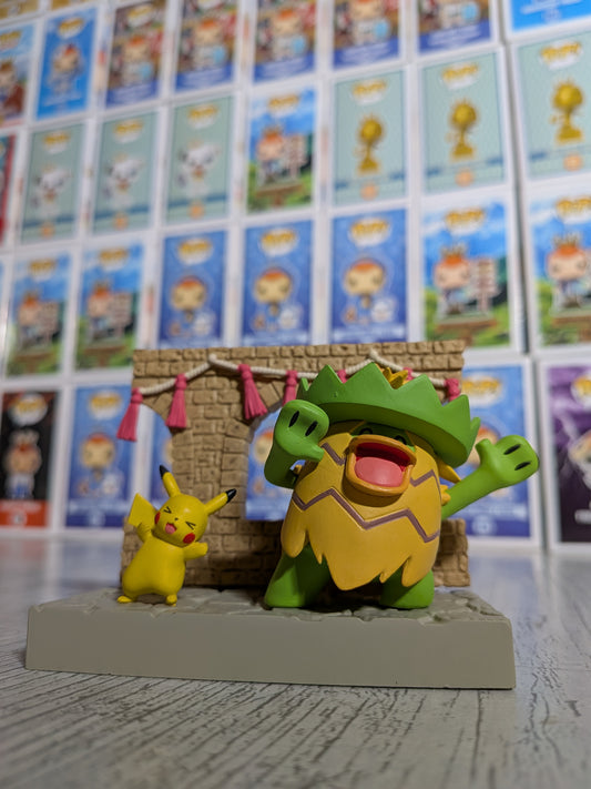 Re-Ment Pokémon Town 2 Festival Street Corner - Pikachu & Ludicolo (~10cm)