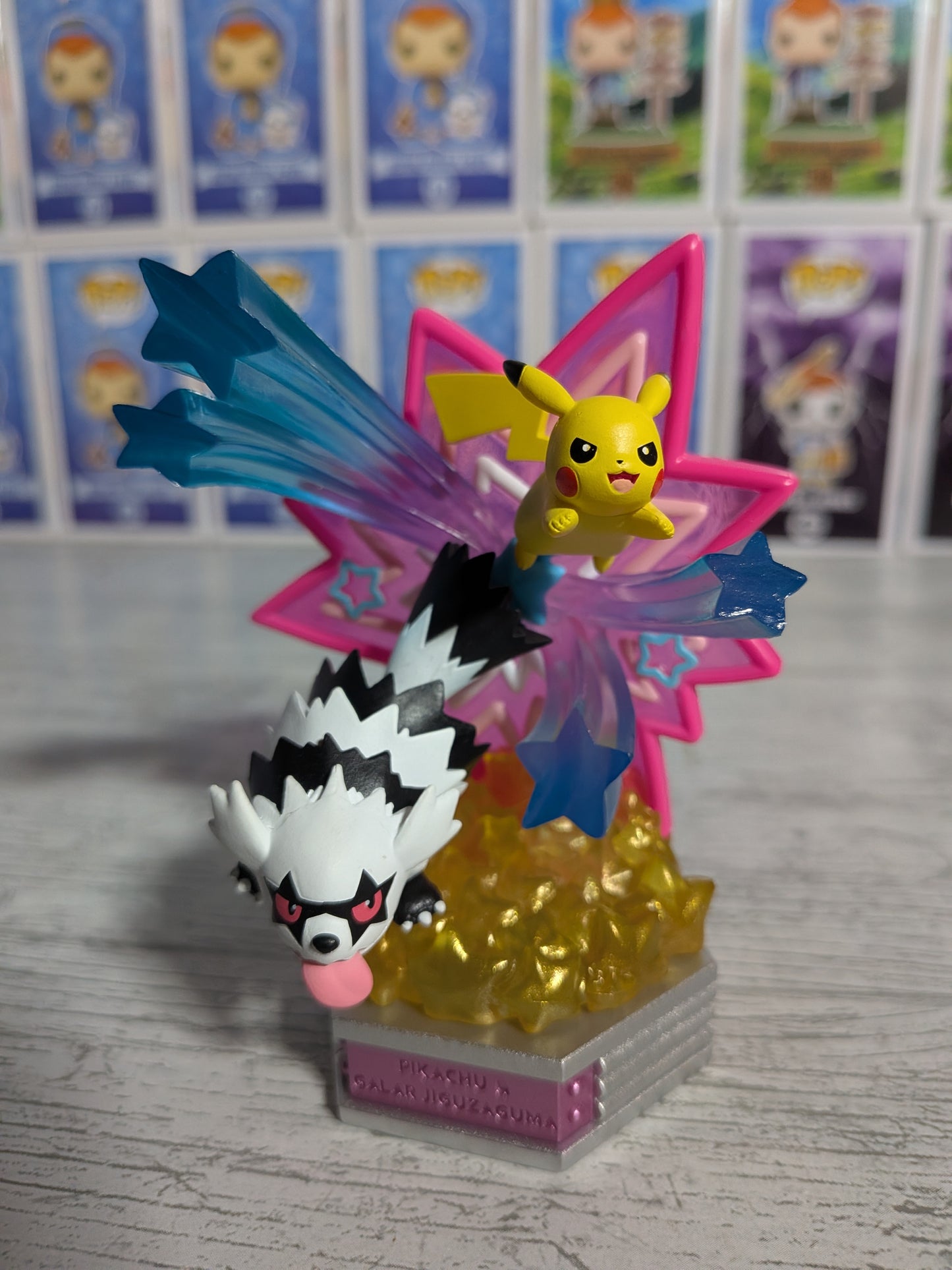 Re-Ment Pokémon - Pikachu & Zigzaton de Galar / Galarian Zigzagoon - Neon Party