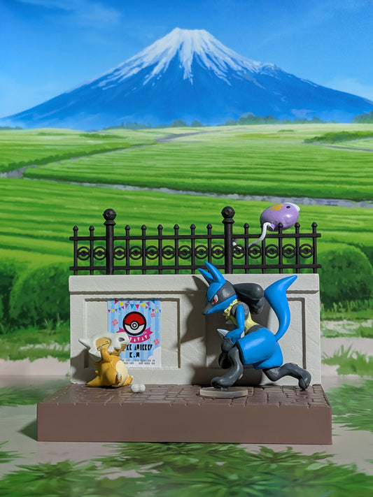 Re-Ment Pokémon Town 2 Festival Street Corner - Lucario & Osselait (~10cm)