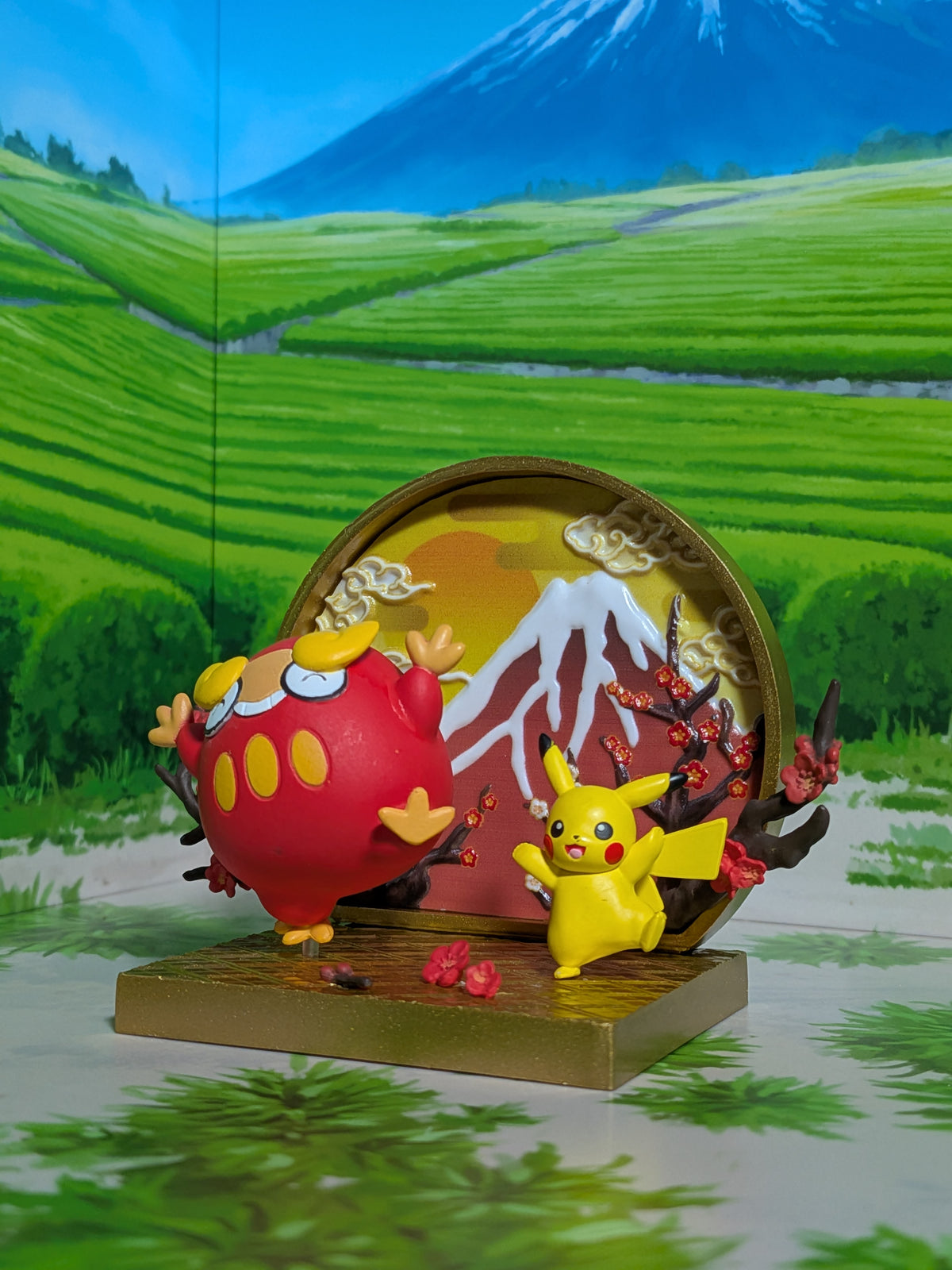 Re-Ment Pokémon - Pikachu & Darumaka / Darumarond - Japanese Style Window