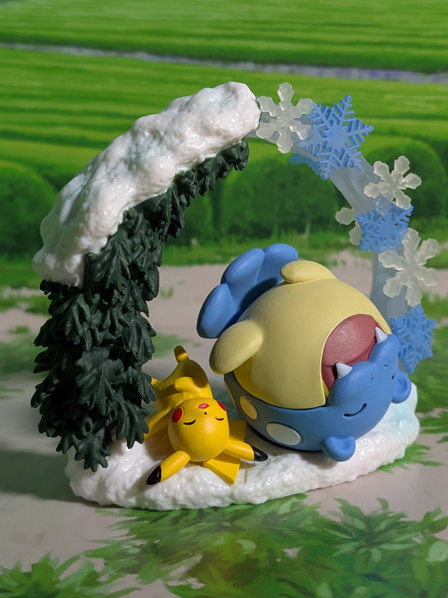 Re-Ment Pokémon - Pikachu & Obalie / Spheal - Circular Diorama (Lire description)
