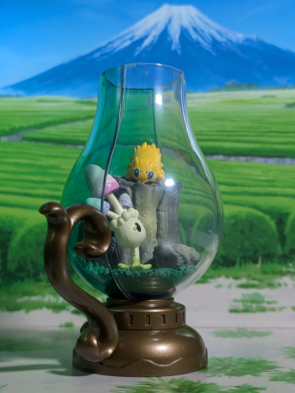 Re-Ment Pokémon Lantern Diorama - Spododo & Statitik / Morelull & Joltik (~10 cm)