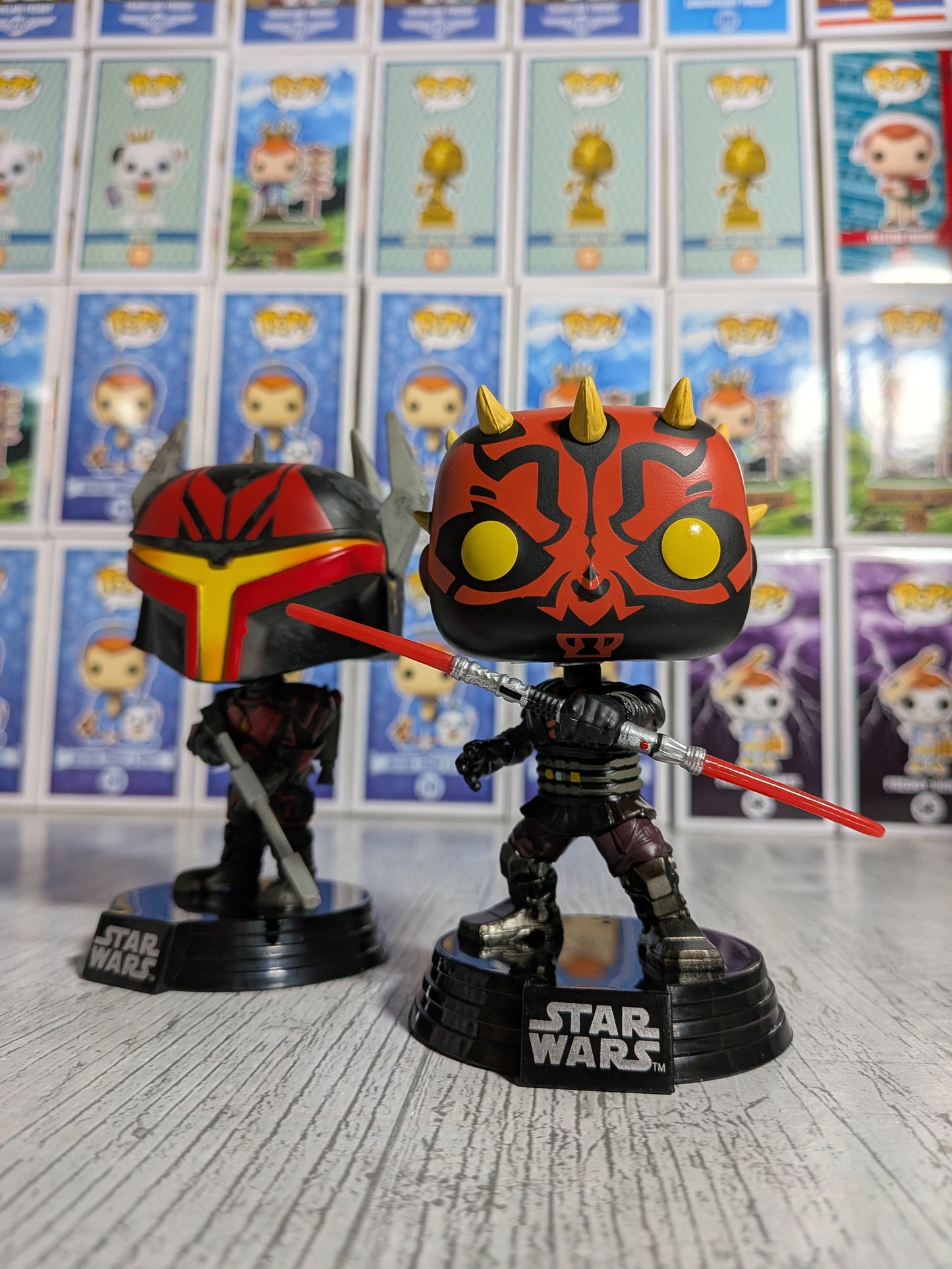 Funko Pop Star Wars - Darth Maul &amp; Gar Saxon (Leuchtend/Beschädigte Verpackung/Geöffnet)