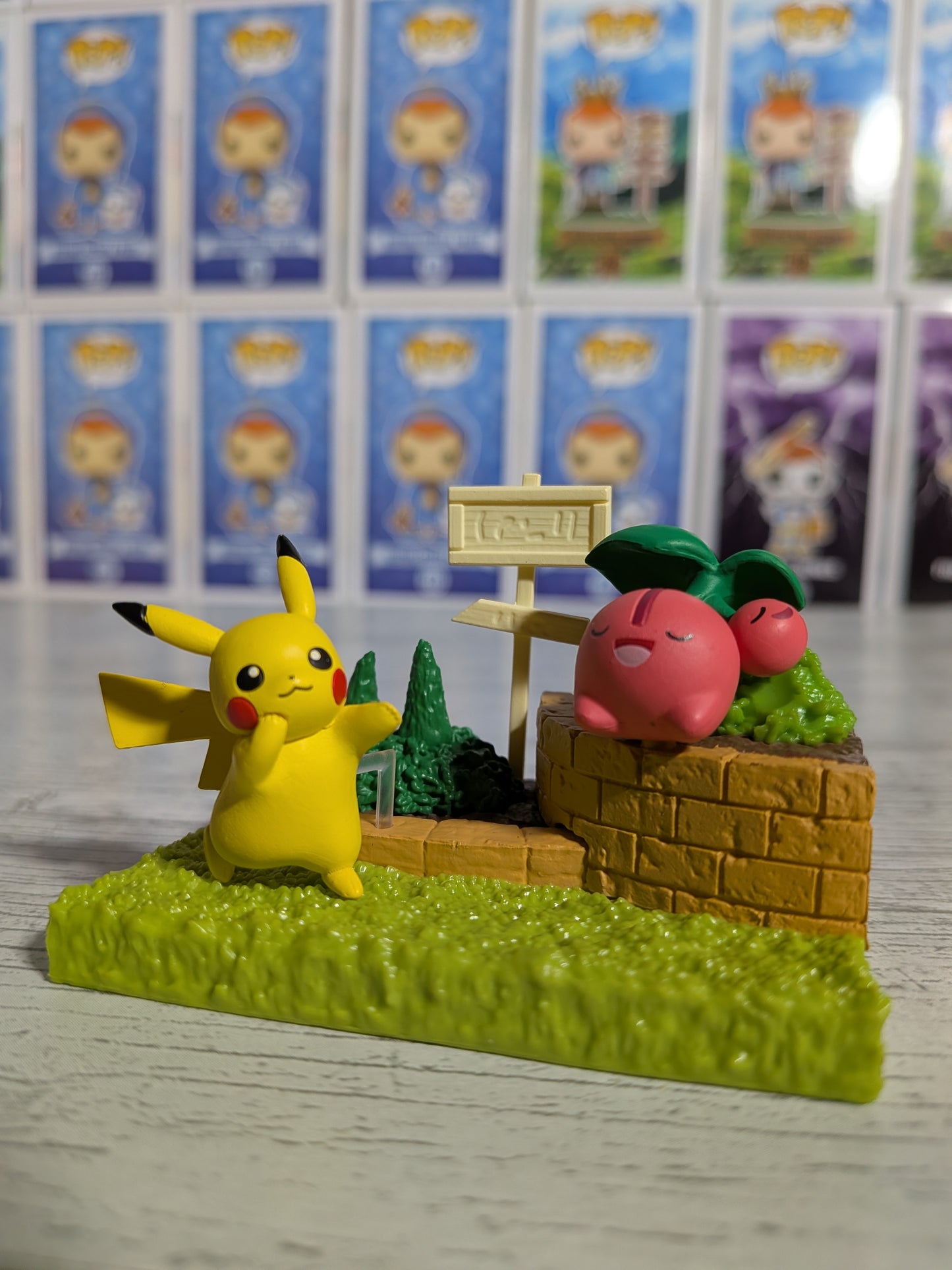 Re-Ment Pokémon - Pikachu & Granivol / Hoppip - Pokémon Garden
