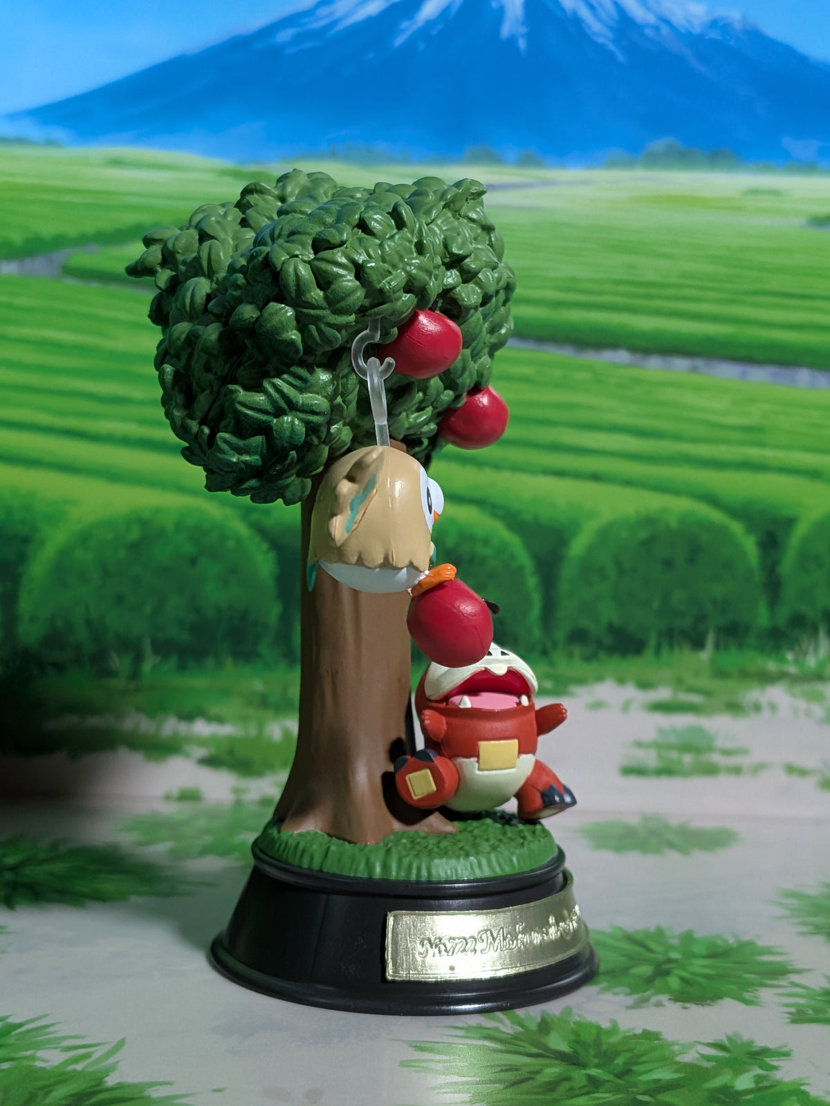 Re-Ment Pokémon Swing Vignette Collection Vol.3 - Brindibou & Chochodile | Rowlet & Fuecoco (~10cm)