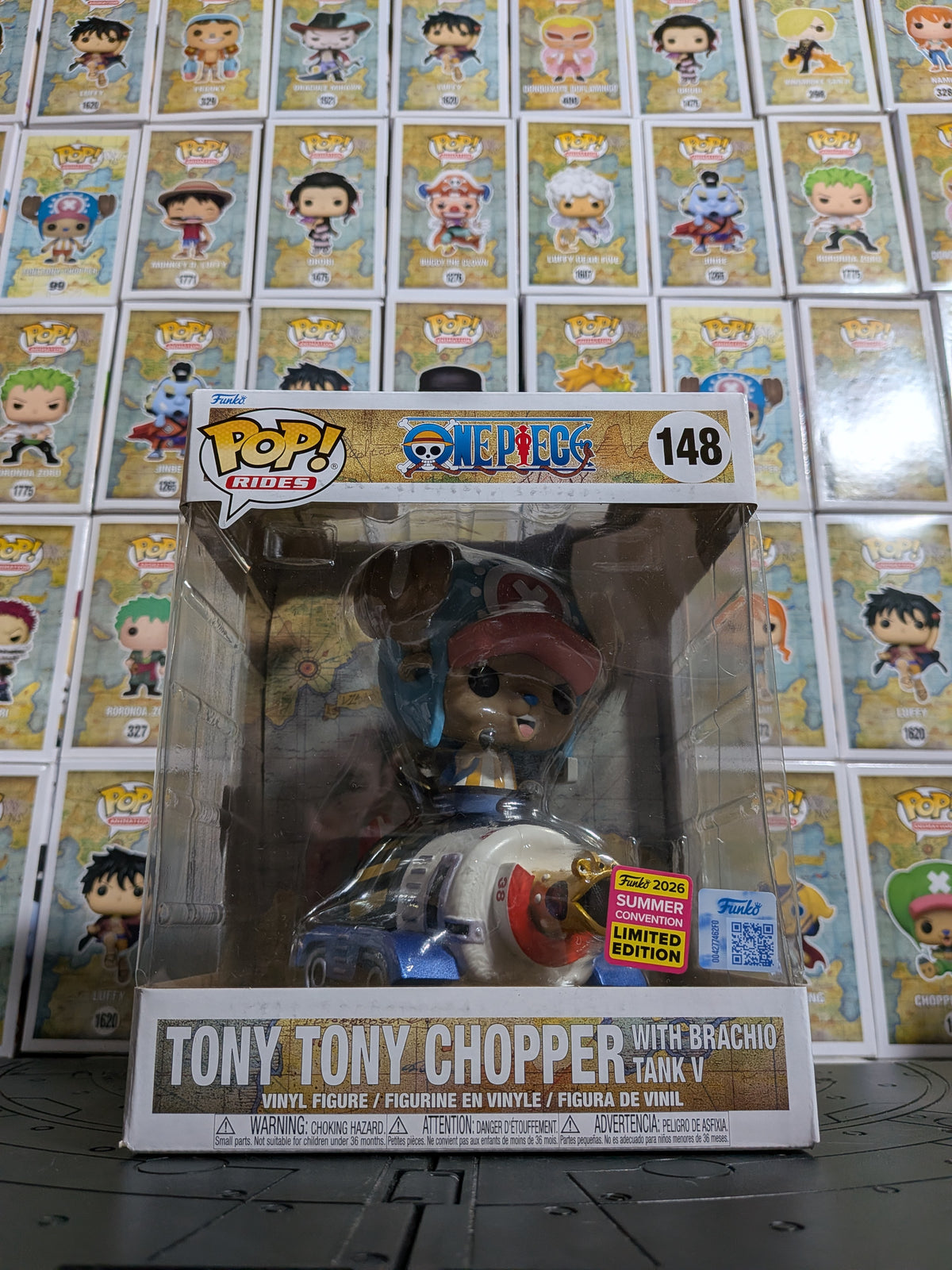 Funko Pop! Rides One Piece #148 - Tony Tony Chopper with Brachio Tank V (Summer Convention 2026 Limited Edition)