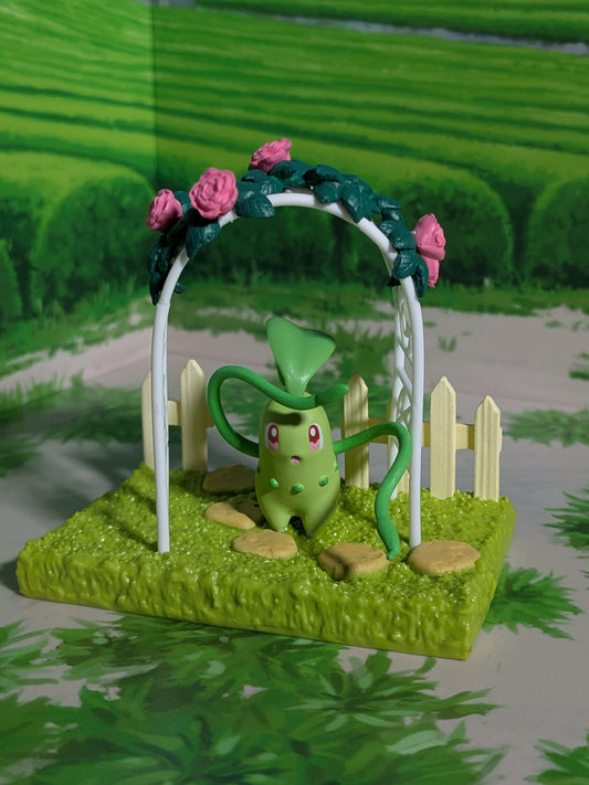 Re-Ment Pokémon - Germignon / Chikorita - Pokémon Garden (Lire description)