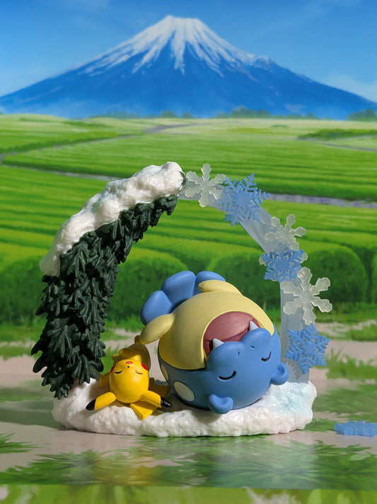 Re-Ment Pokémon - Pikachu & Obalie / Spheal - Circular Diorama (Lire description)