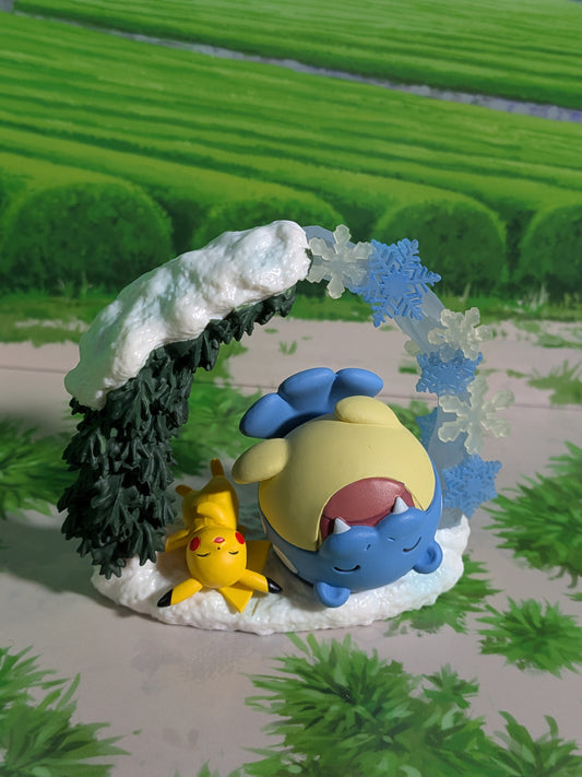 Re-Ment Pokémon - Pikachu & Obalie / Spheal - Circular Diorama