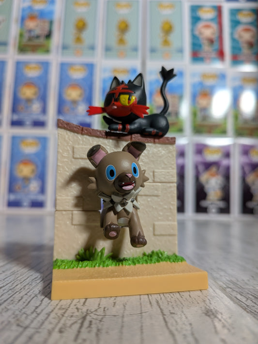 Re-Ment Pokémon - Flamiaou & Rocabot | Litten & Rockruff | Nyabby & Iwanko - Welcome Home Collection