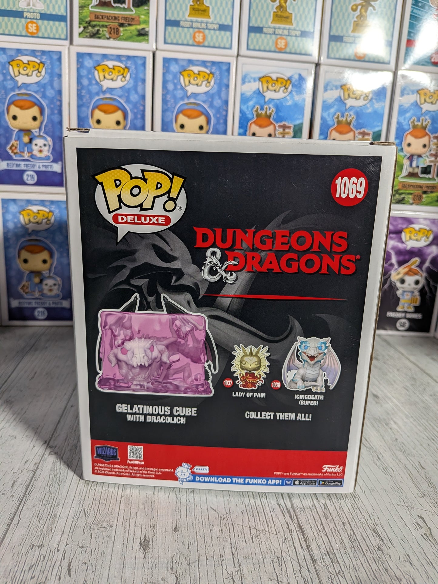 Funko Pop Games Dungeons &amp; Dragons #1069 - Gelatinewürfel mit Dracolich (Leuchtend/Geöffnet/Beschädigtes Plastik)