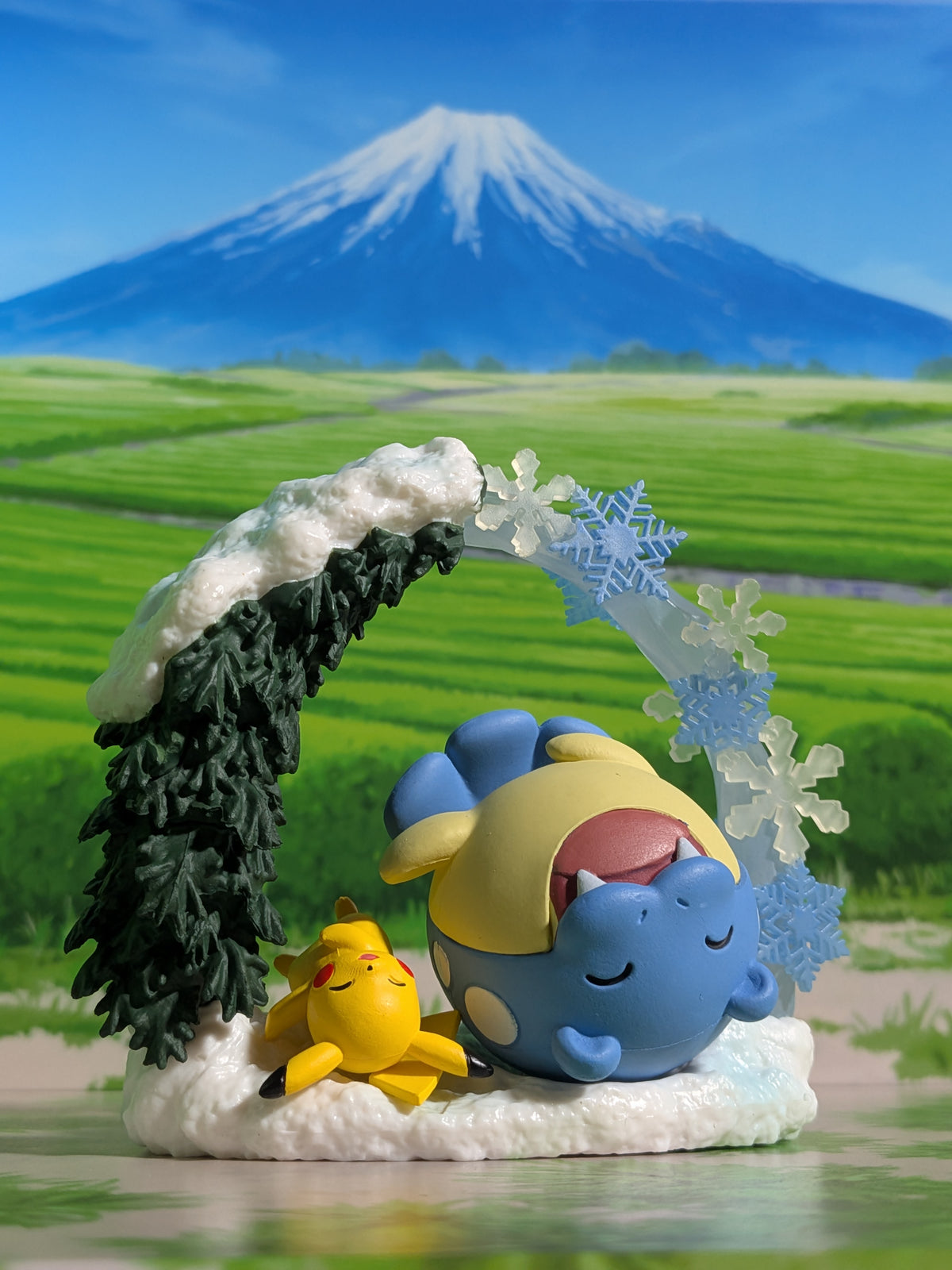 Re-Ment Pokémon - Pikachu & Obalie / Spheal - Circular Diorama