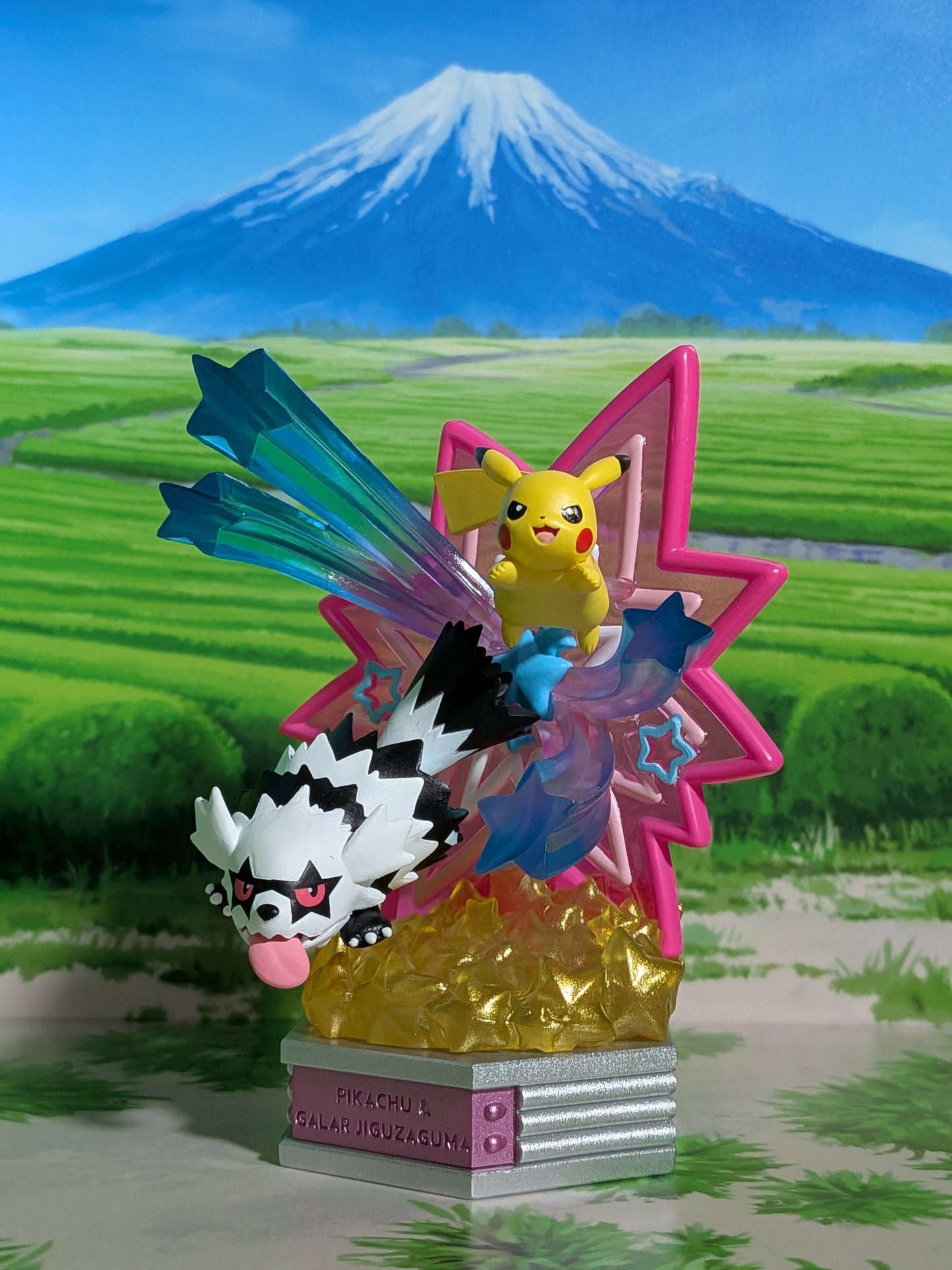 Re-Ment Pokémon - Pikachu & Zigzaton de Galar / Galarian Zigzagoon - Neon Party