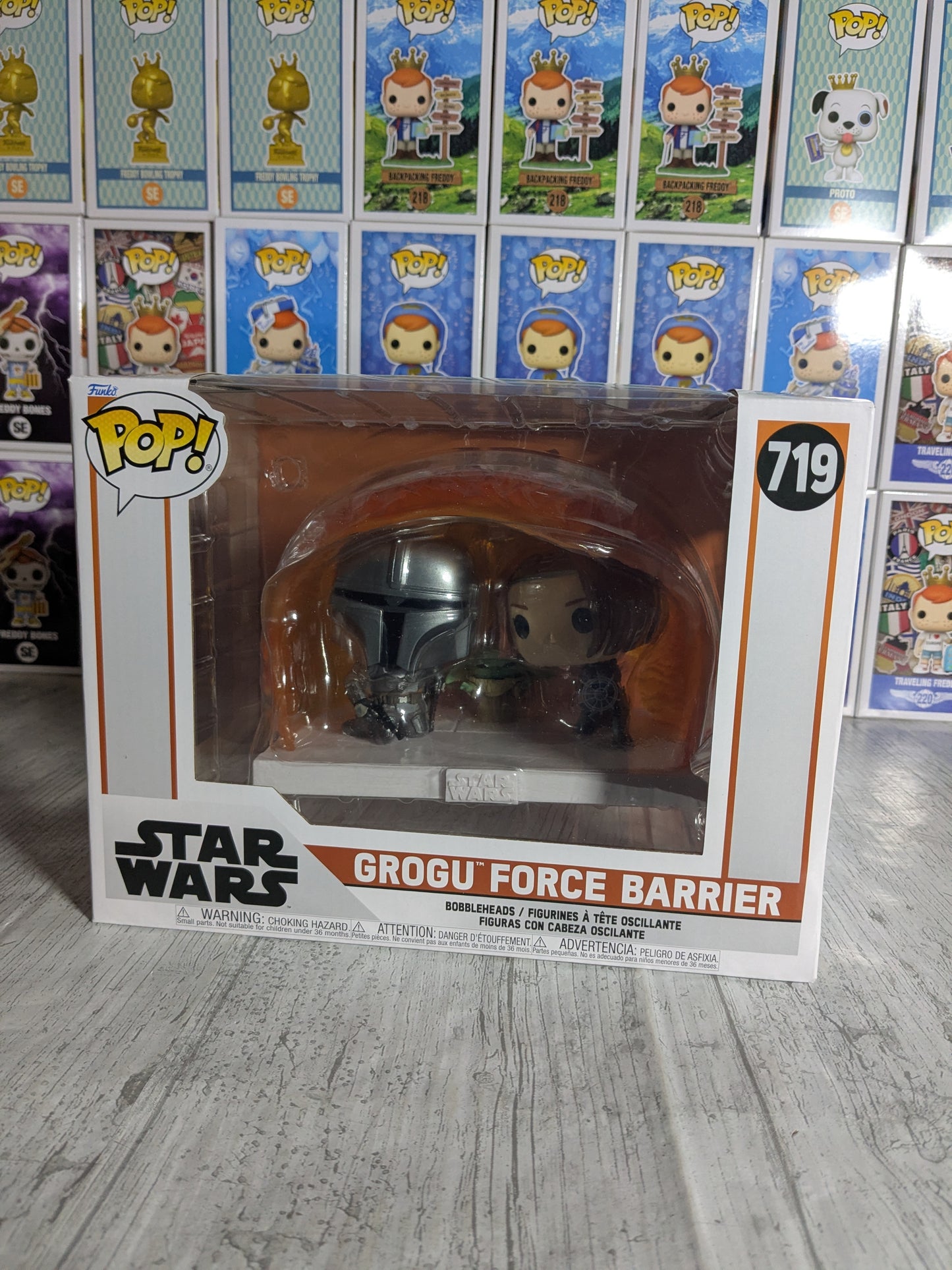 Funko pop Star Wars #719 - Grogu Force Barrier (Opened / Damaged Box/ Destroyed plastic)