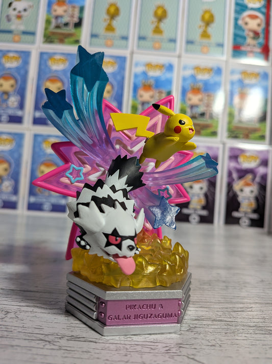 Re-Ment Pokémon - Pikachu & Zigzaton de Galar / Galarian Zigzagoon - Neon Party