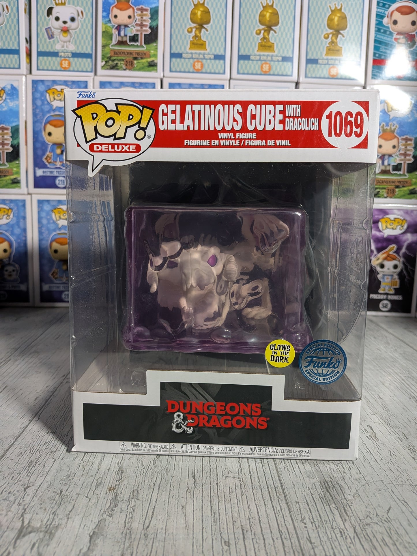 Funko Pop Games Dungeons &amp; Dragons #1069 - Gelatinewürfel mit Dracolich (Leuchtend/Geöffnet/Beschädigtes Plastik)