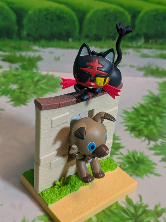Re-Ment Pokémon - Flamiaou & Rocabot | Litten & Rockruff | Nyabby & Iwanko - Welcome Home Collection