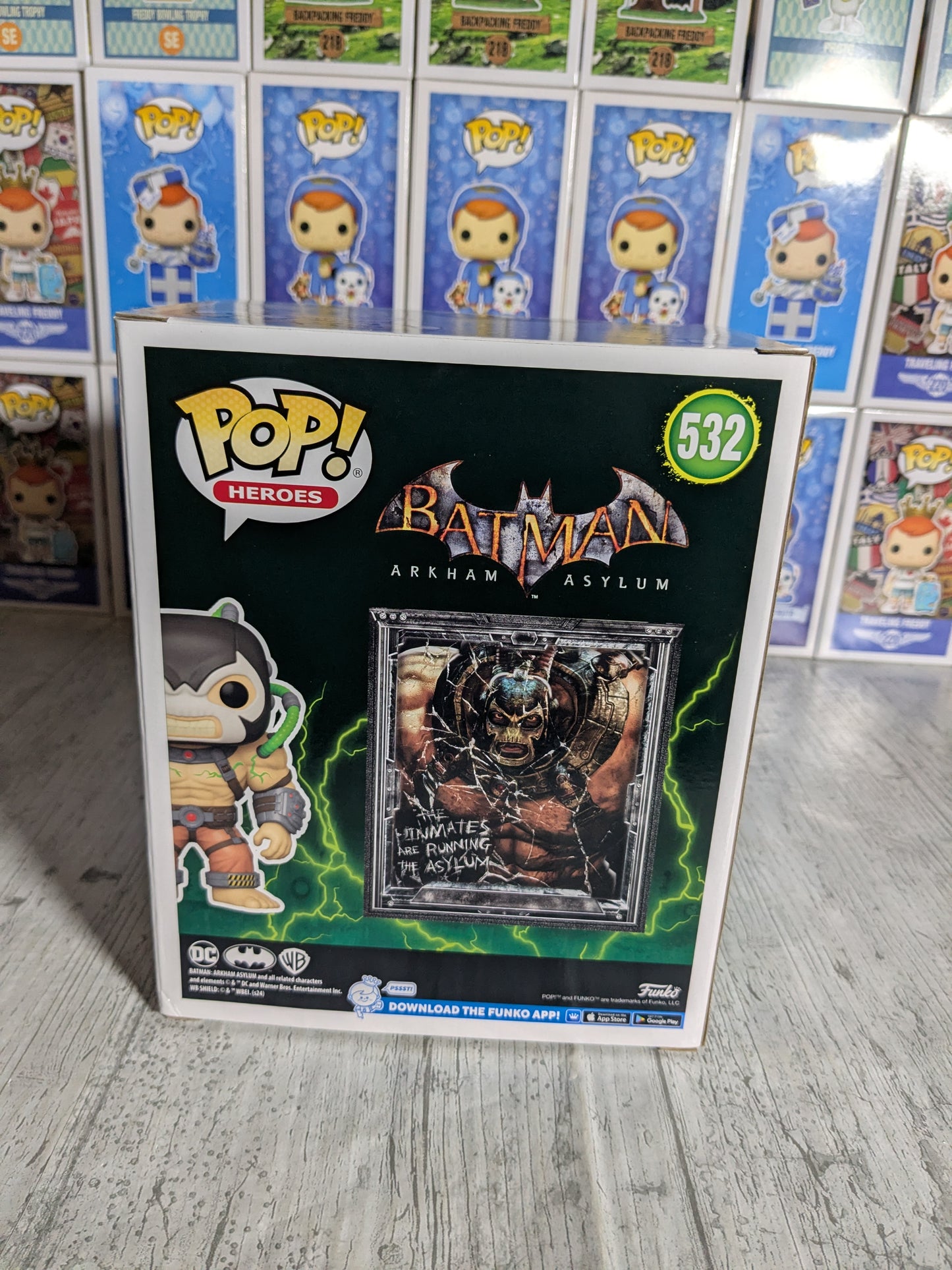 Funko pop Heroes #532 - Bane (GameStop Exclusive/ Glow in The Dark/ Damaged Box/ Damaged Plastic/ Opened)