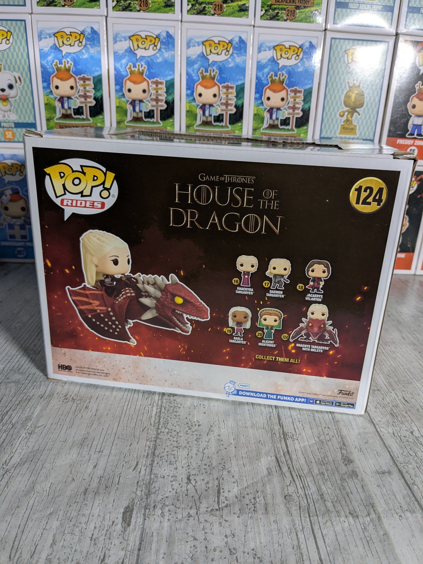 Funko pop House of the Dragon #124 - Rhaenys Targaryen with Meleys (Opened/Damaged Box)