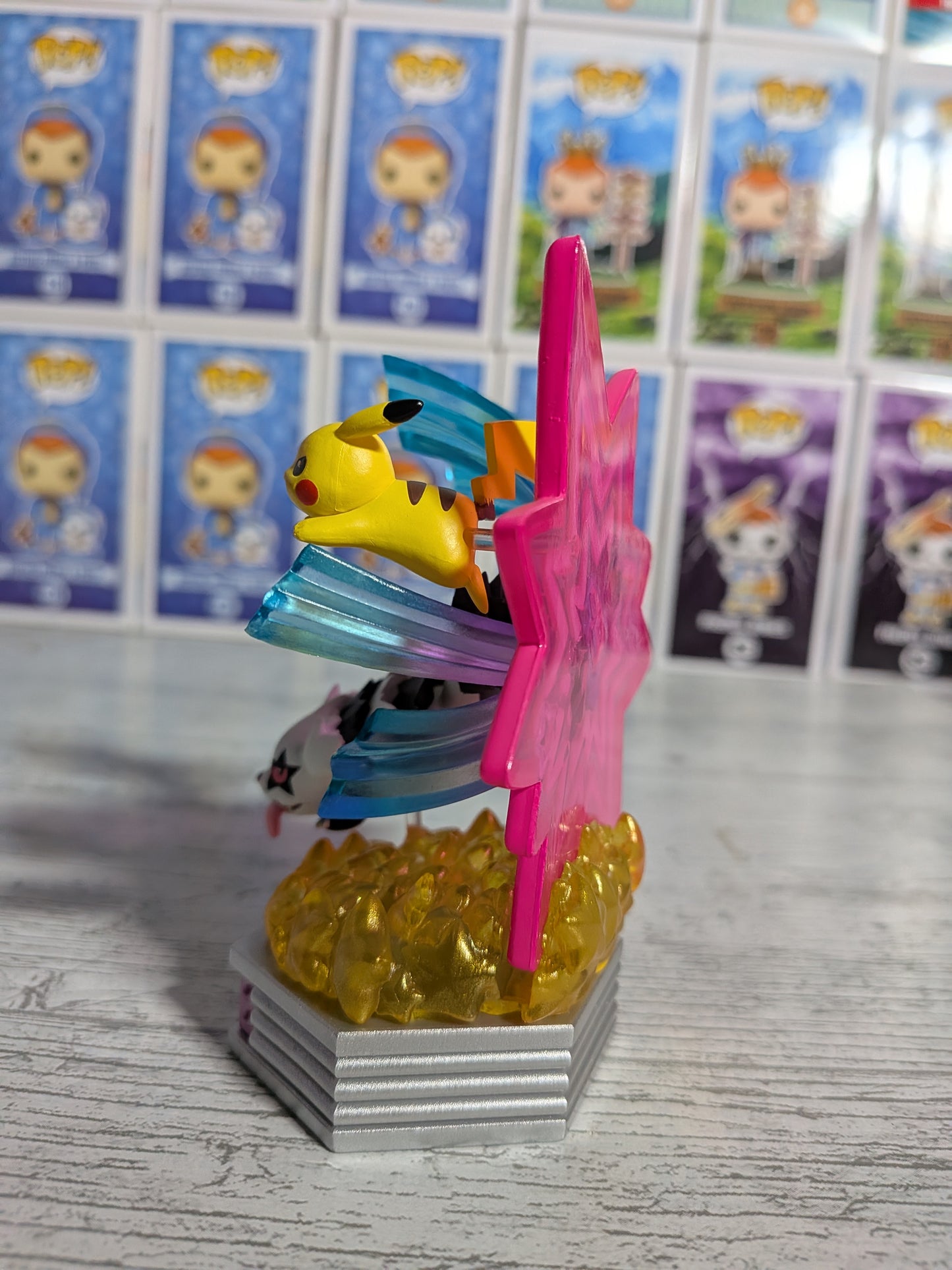 Re-Ment Pokémon - Pikachu & Zigzaton de Galar / Galarian Zigzagoon - Neon Party