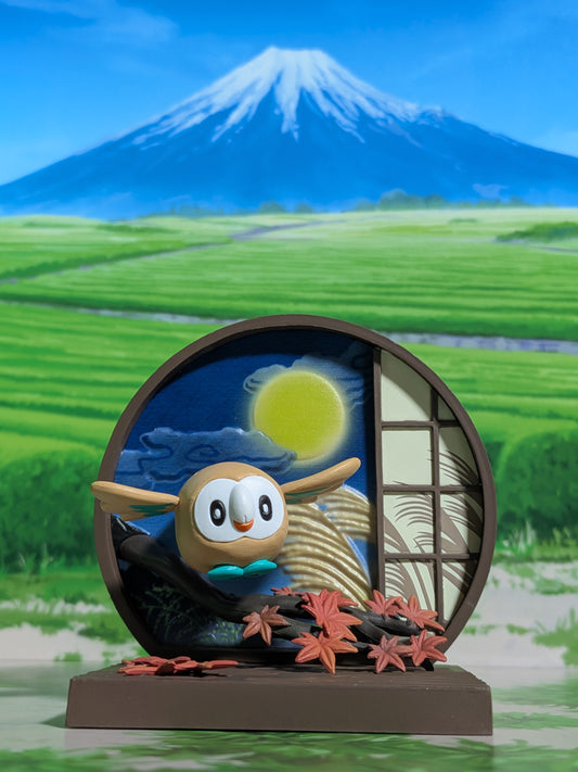 Re-Ment Pokémon - Brindibou / Rowlet - Japanese Style Window