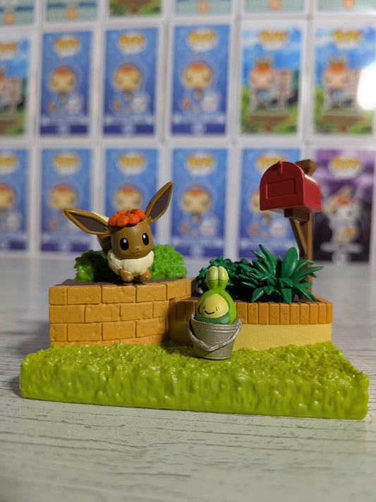 Re-Ment Pokémon - Évoli / Eevee & Rozbouton / Budew - Pokémon Garden