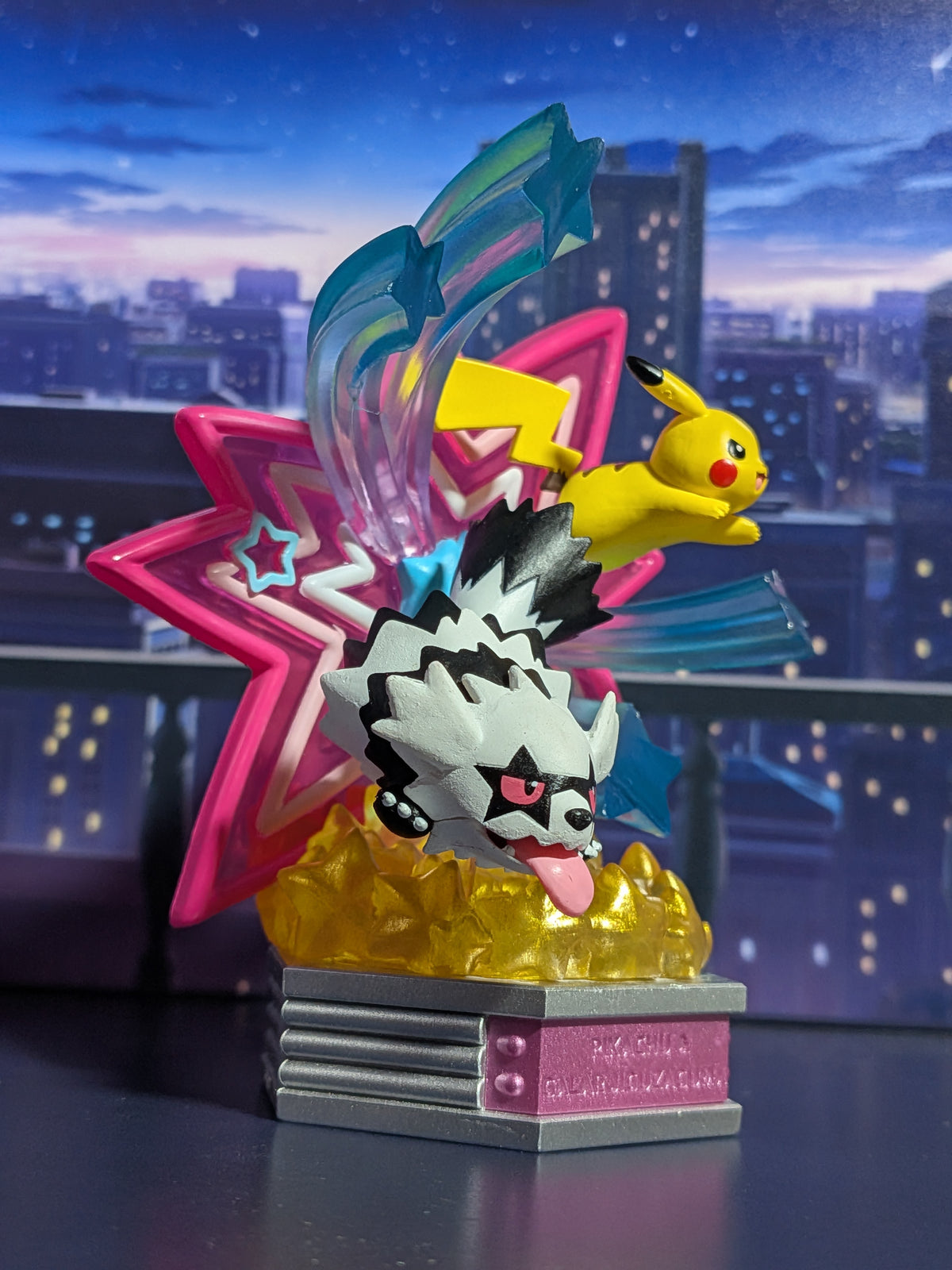 Re-Ment Pokémon - Pikachu & Zigzaton de Galar / Galarian Zigzagoon - Neon Party
