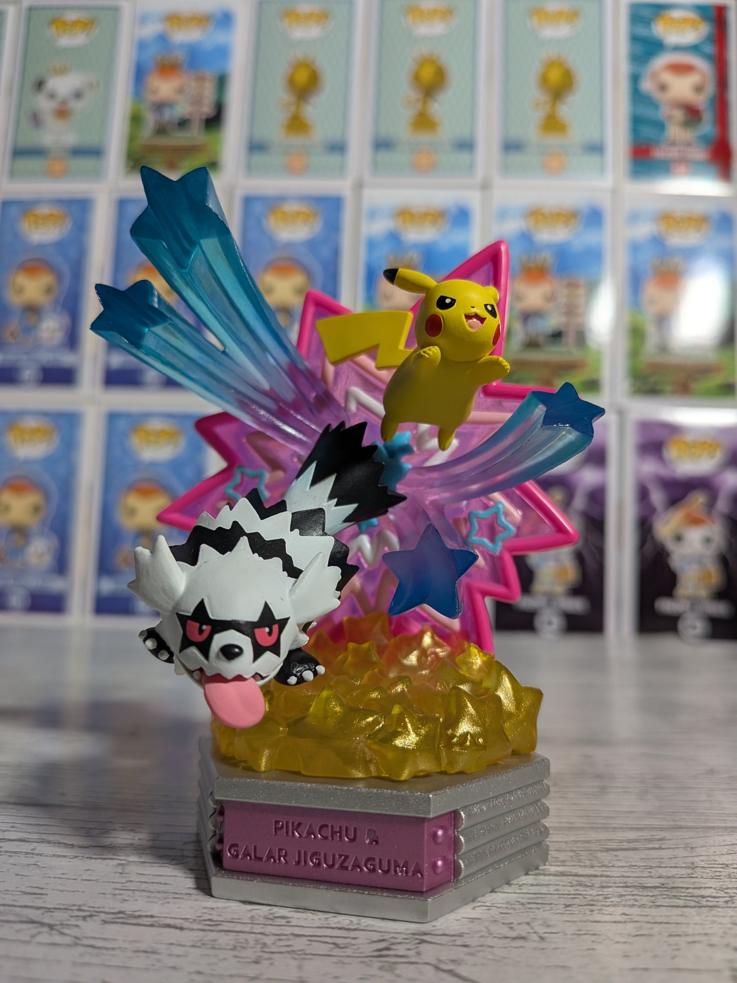 Re-Ment Pokémon - Pikachu & Zigzaton de Galar / Galarian Zigzagoon - Neon Party