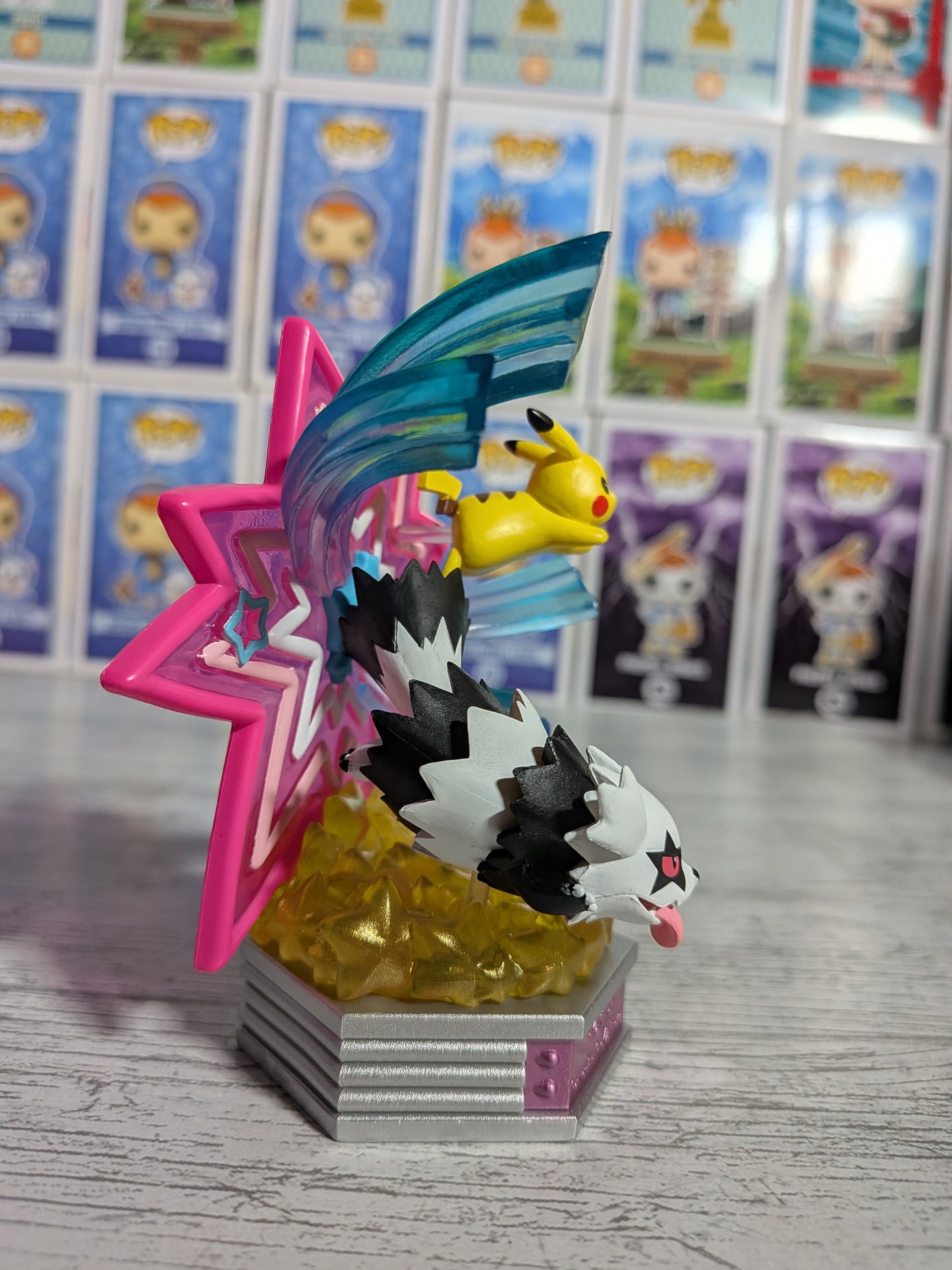 Re-Ment Pokémon - Pikachu & Zigzaton de Galar / Galarian Zigzagoon - Neon Party
