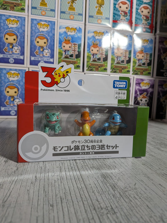 Pack MonColle Takara Tomy - Starters Kanto | Exclusivité Pokémon Center - Journey Trio Set